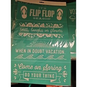 New Chalk Couture Transfer Stencil Size C Flip Flop Vacation Spring Flowers